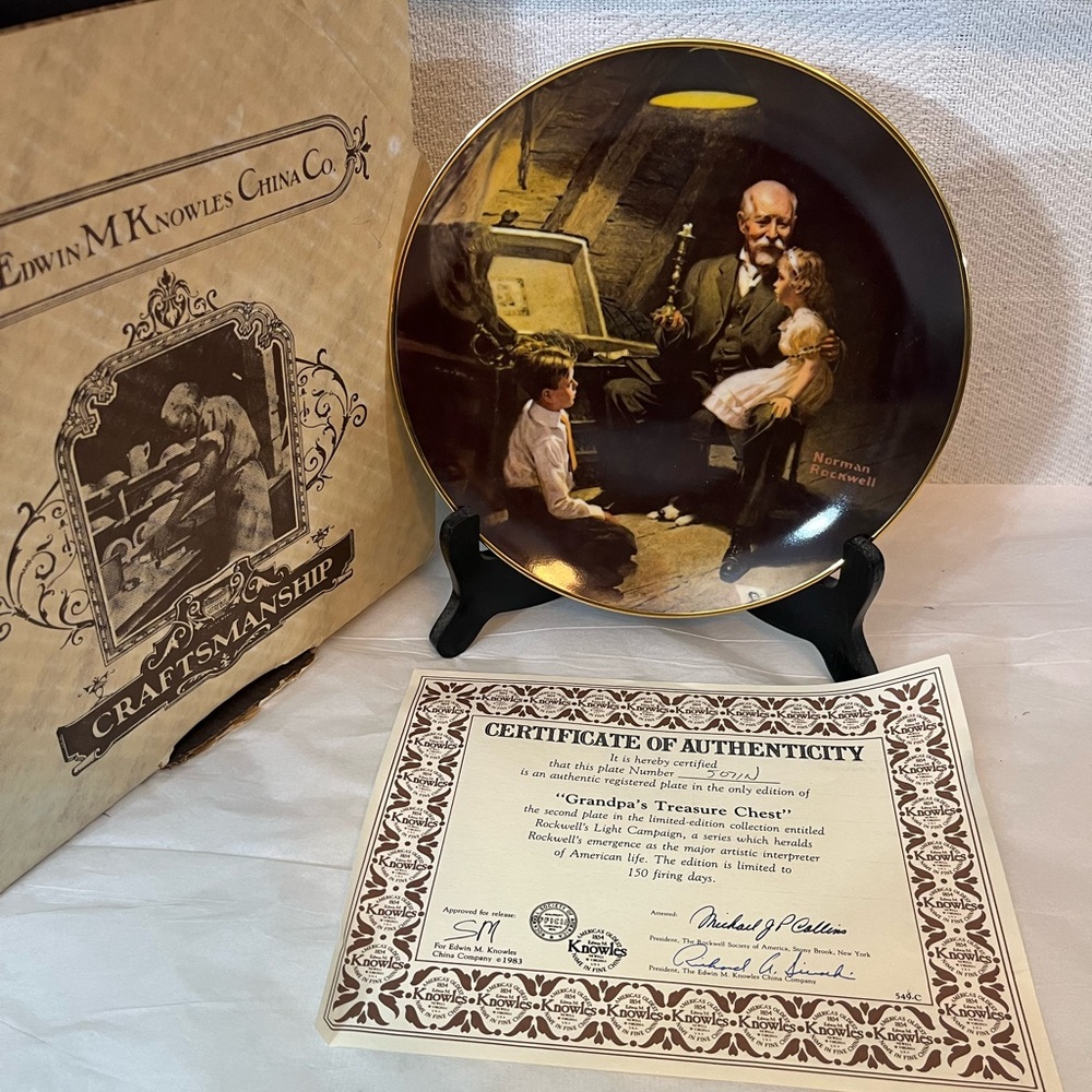 VINTAGE NORMAN ROCKWELL “GRANDPA’S TREASURE CHEST” 1983 COLLECTION‎ #507IN